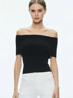 Alice and Olivia Dolan Foldover Sleeveless Pullover-Women Tops
