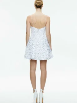 Alice and Olivia Domenica Embellished Mini Gown + Lorna Embellished Cropped Jacket-Women Matching Sets