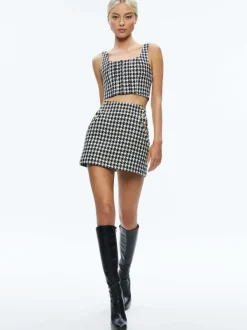 Alice and Olivia Donald Side Button Skirt-Women Skirts