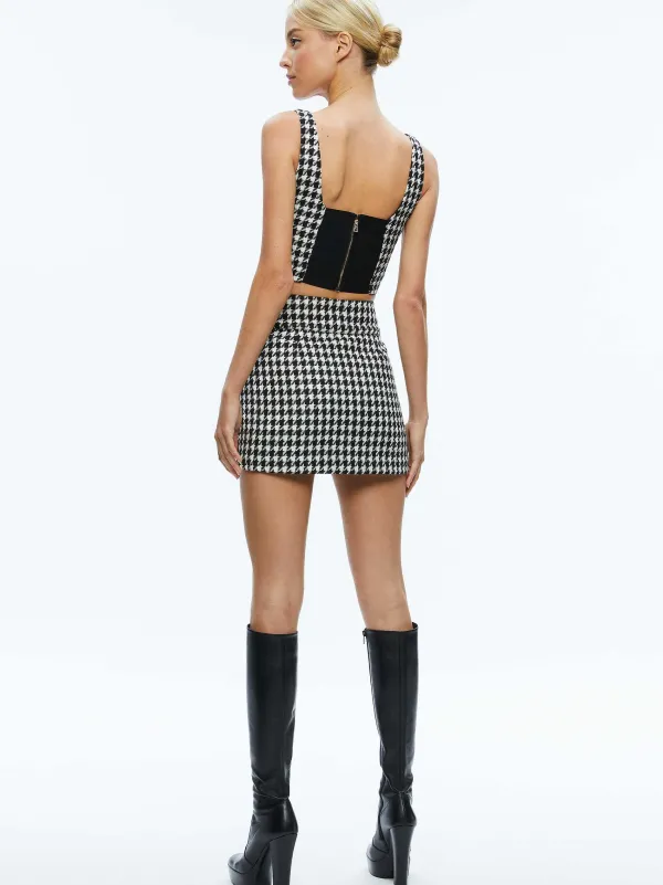 Alice and Olivia Donald Side Button Skirt-Women Skirts