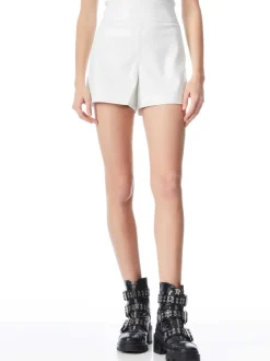 Alice and Olivia Donald Vegan Leather Short-Women Shorts