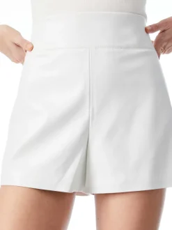 Alice and Olivia Donald Vegan Leather Short-Women Shorts