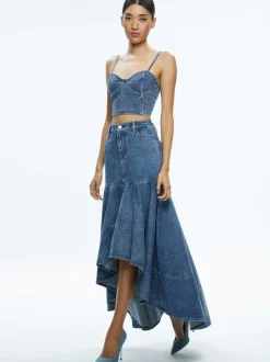 Alice and Olivia Donella High Low Skirt-Women Skirts