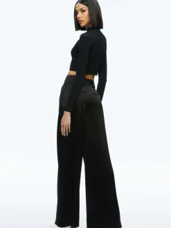 Alice and Olivia Dorris Ribbed Zip Up Cardigan-Women Sweaters