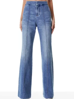 Alice and Olivia Dylan High Waisted Wide Leg Jean-Women Pants