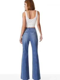 Alice and Olivia Dylan High Waisted Wide Leg Jean-Women Pants