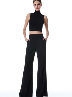 Alice and Olivia Dylan High Waisted Wide Leg Pant-Women Pants