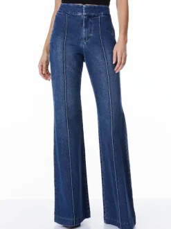 Alice and Olivia Dylan High Waisted Wide Leg Jean-Women Pants