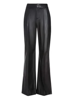 Alice and Olivia Dylan Vegan Leather Wide Leg Pant-Women Pants