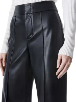 Alice and Olivia Dylan Vegan Leather Wide Leg Pant-Women Pants