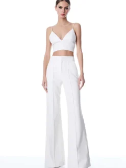 Alice and Olivia Dylan Vegan Leather Wide Leg Pant-Women Pants