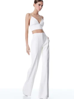 Alice and Olivia Dylan Vegan Leather Wide Leg Pant-Women Pants