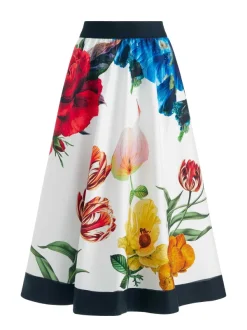 Alice and Olivia Earla High Rise Flared Midi Skirt-Women Skirts