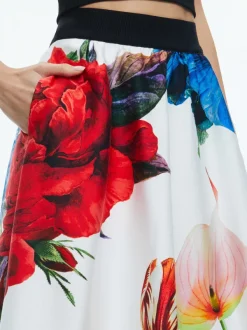 Alice and Olivia Earla High Rise Flared Midi Skirt-Women Skirts