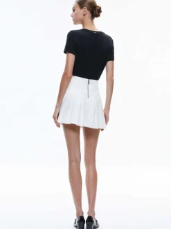 Alice and Olivia Emilie Box Pleat Mini Skirt-Women Skirts