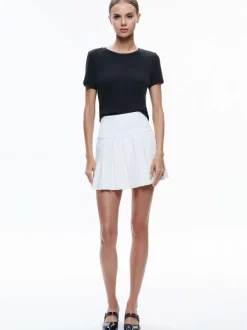Alice and Olivia Emilie Box Pleat Mini Skirt-Women Skirts