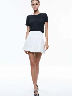 Alice and Olivia Emilie Box Pleat Mini Skirt-Women Skirts