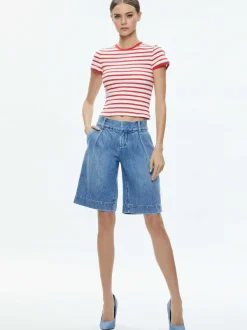 Alice and Olivia Eric Low Rise Bermuda Short-Women Pants