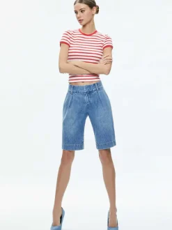 Alice and Olivia Eric Low Rise Bermuda Short-Women Pants