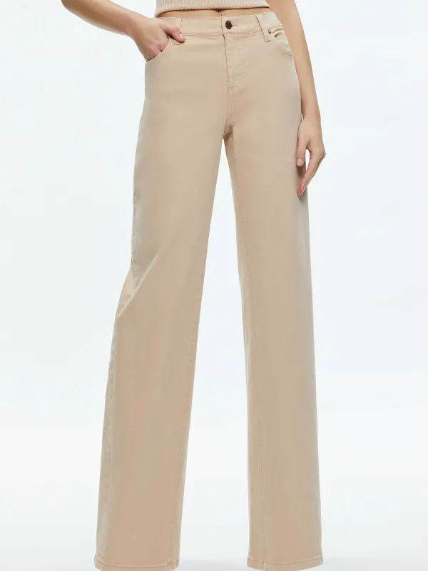 Alice and Olivia Ernie Low Rise Buckle Back Jean-Women Pants