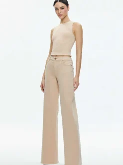 Alice and Olivia Ernie Low Rise Buckle Back Jean-Women Pants