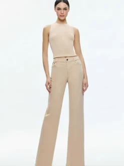 Alice and Olivia Ernie Low Rise Buckle Back Jean-Women Pants