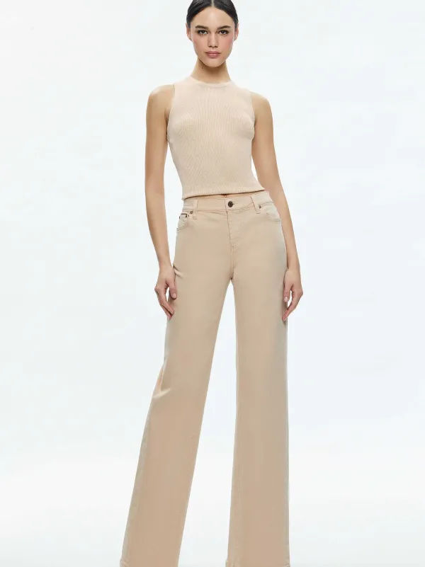 Alice and Olivia Ernie Low Rise Buckle Back Jean-Women Pants