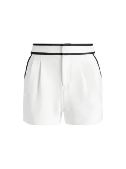 Alice and Olivia Esta Pleated Contrast Trim Short-Women Shorts