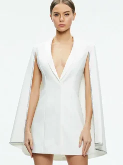 Alice and Olivia Esther Embellished Cape Blazer Dress-Women Dresses