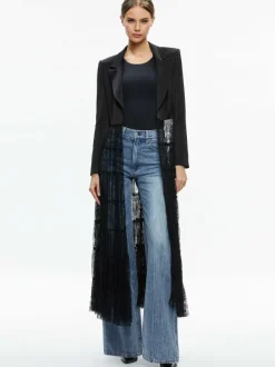 Alice and Olivia Everly Drama Lace Maxi Blazer-Women Jackets + Coats