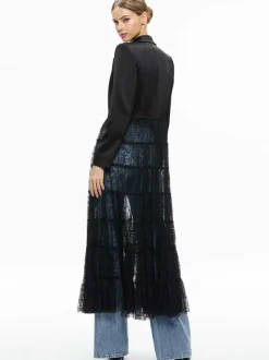 Alice and Olivia Everly Drama Lace Maxi Blazer-Women Jackets + Coats