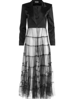 Alice and Olivia Everly Tulle Blazer-Women Jackets + Coats