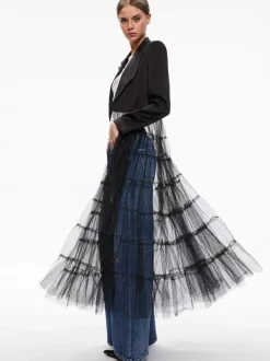 Alice and Olivia Everly Tulle Blazer-Women Jackets + Coats