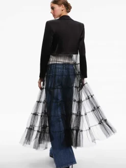 Alice and Olivia Everly Tulle Blazer-Women Jackets + Coats