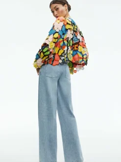 Alice and Olivia Fawn Butterfly Crochet Cardigan-Women Sweaters