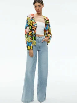 Alice and Olivia Fawn Butterfly Crochet Cardigan-Women Sweaters