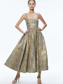 Alice and Olivia Fay Midi Dress-Women Dresses