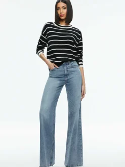 Alice and Olivia Fila Crewneck Pullover-Women Sweaters