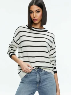 Alice and Olivia Fila Crewneck Pullover-Women Sweaters