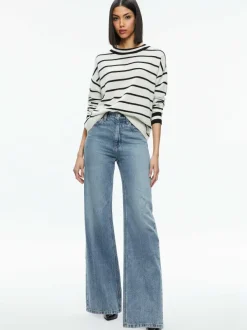 Alice and Olivia Fila Crewneck Pullover-Women Sweaters