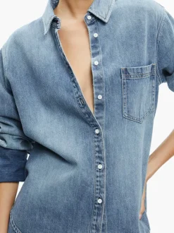 Alice and Olivia Finely Denim Button Down-Women Tops