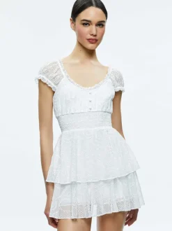 Alice and Olivia Gracie Ruffle Romper-Women Jumpsuits