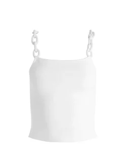Alice and Olivia Gretel Looped Strap Tank-Women Tops