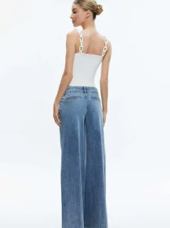 Alice and Olivia Gretel Looped Strap Tank-Women Tops