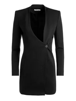 Alice and Olivia Guenda Curved Neckline Blazer Dress-Women Dresses