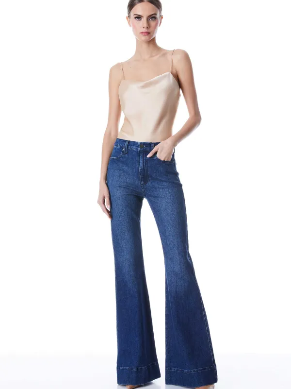 Alice and Olivia Harmon Drapey Slip Tank-Women Tops