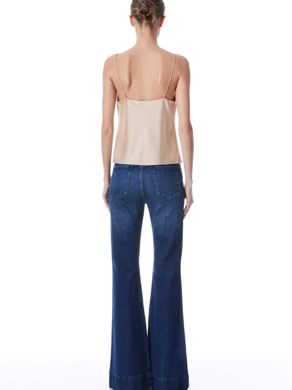 Alice and Olivia Harmon Drapey Slip Tank-Women Tops