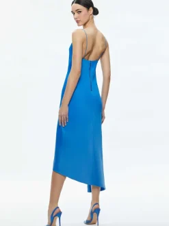 Alice and Olivia Harmony Asymmetrical Slip Scarf Dress-Women Dresses