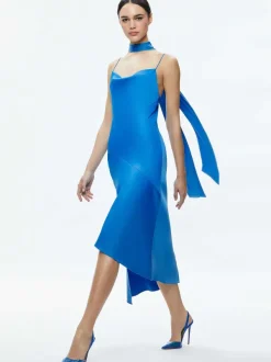 Alice and Olivia Harmony Asymmetrical Slip Scarf Dress-Women Dresses