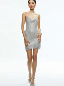 Alice and Olivia Harmony Crystal Mini Dress-Women Dresses